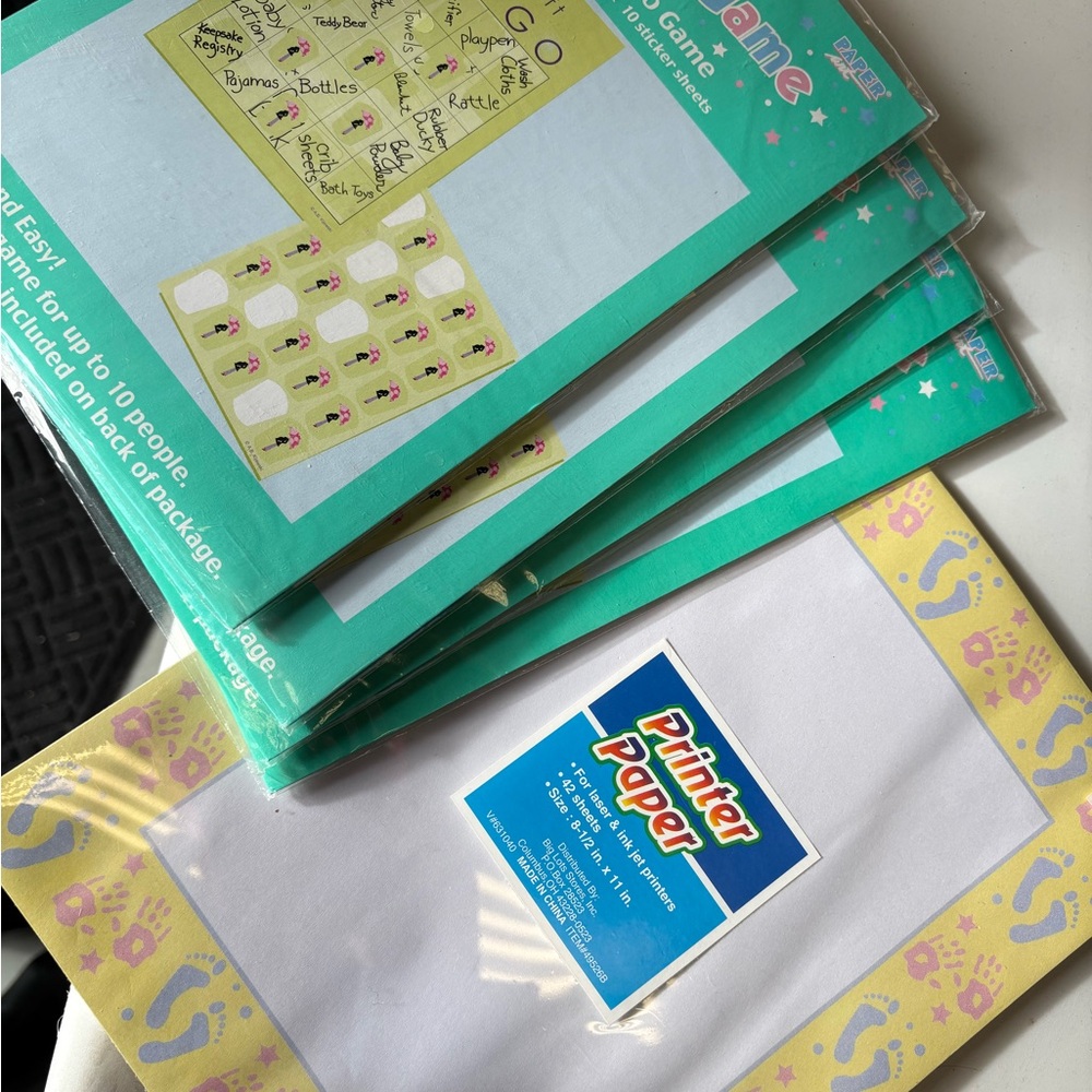 Baby Shower Bingo Game Set - & paper